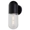 Vaxcel West Loop 1 Light Matte Black Contemporary Indoor-Outdoor Wall Sconce Clear Pill Glass T0758 - alternate 1
